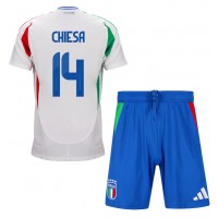 Taliansko Federico Chiesa #14 Vonkajší Detský futbalový dres ME 2024 Krátky Rukáv (+ trenírky)